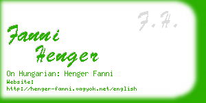 fanni henger business card